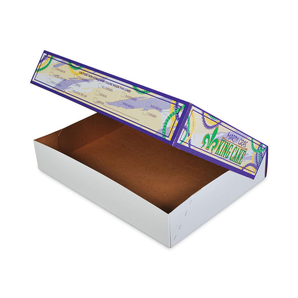 SCT® Mardi Gras King Cake Window Boxes, 19 x 14 x 3.5, Green/Purple/White, Paper, 50/Carton (SCH2488) Case of 50