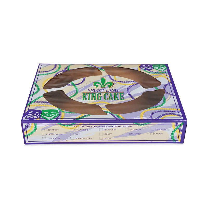 SCT® Mardi Gras King Cake Window Boxes, 19 x 14 x 3.5, Green/Purple/White, Paper, 50/Carton (SCH2488) Case of 50