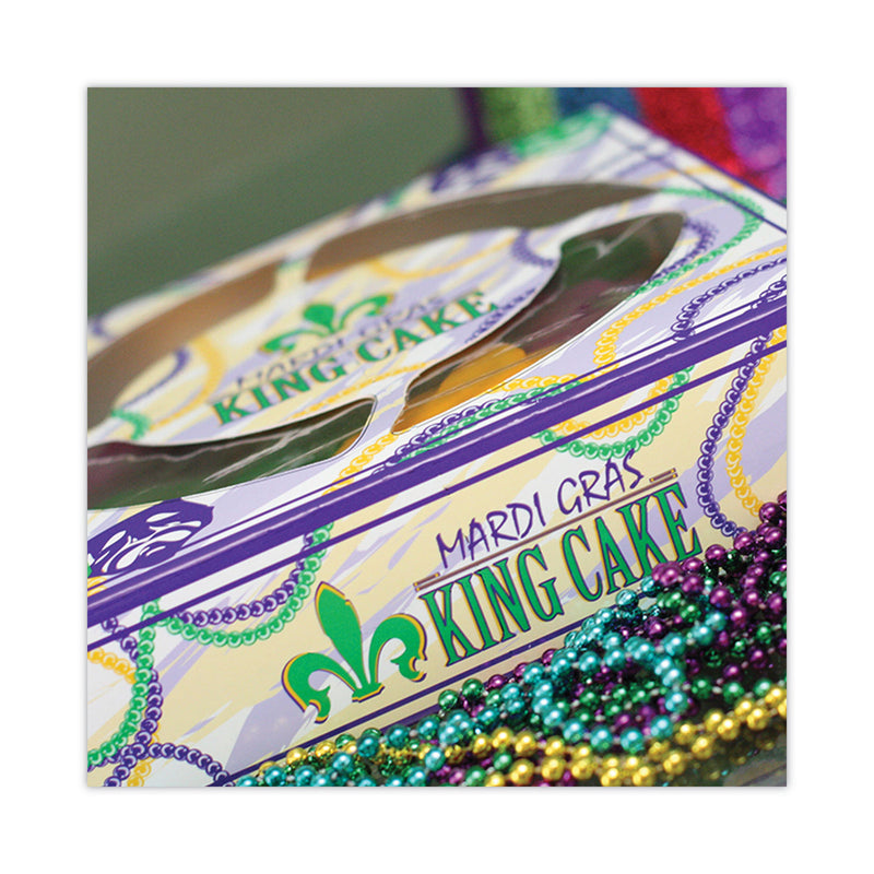 SCT® Mardi Gras King Cake Window Boxes, 19 x 14 x 3.5, Green/Purple/White, Paper, 50/Carton (SCH2488) Case of 50