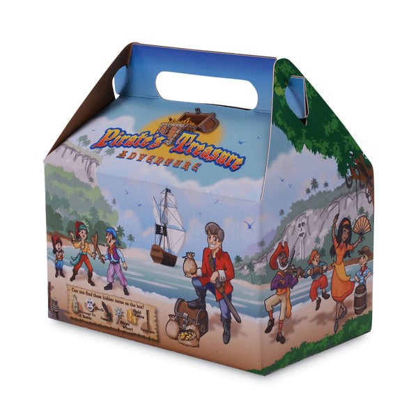 Pirate Kids' Meal Barn Boxes, 6.43 x 4 x 3.75, Brown, Paper, 96/Carton (SCH2793) Case of 96