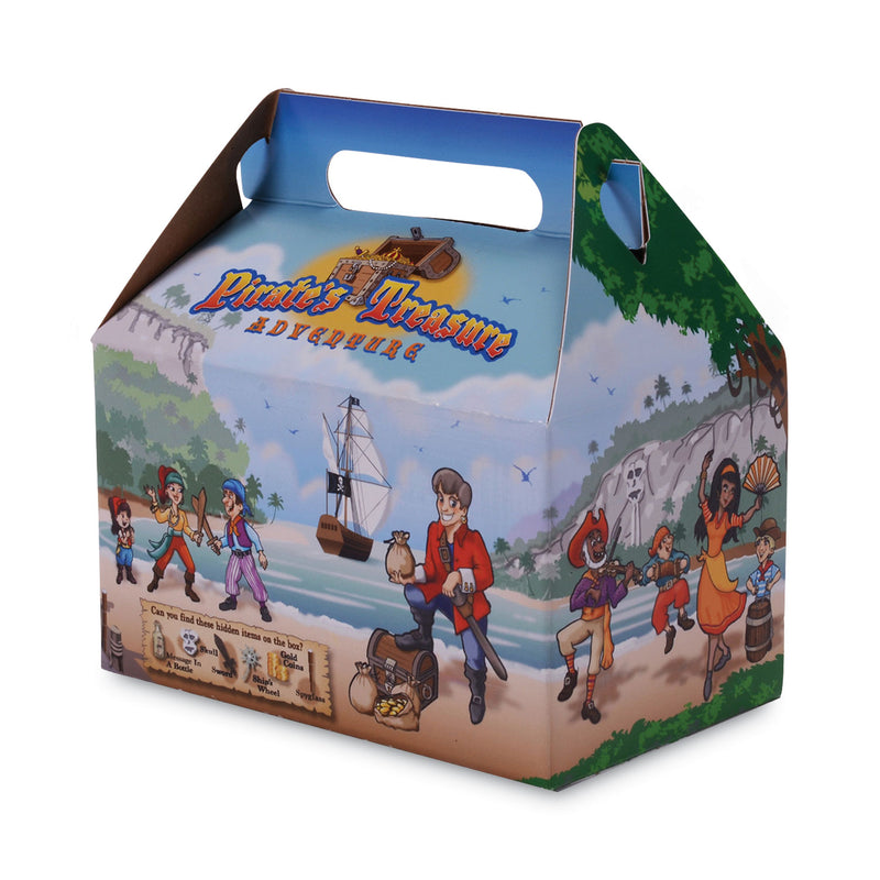 SCT® Pirate Kids' Meal Barn Boxes, 6.43 x 4 x 3.75, Brown, Paper, 96/Carton (SCH2793) Case of 96