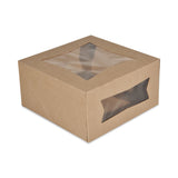 Kraft Window Bakery Boxes, 8 x 8 x 4, Brown, Paper, 150/Carton (SCH24053K) Case of 150