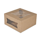 Kraft Window Bakery Boxes, 8 x 8 x 4, Brown, Paper, 150/Carton (SCH24053K) Case of 150