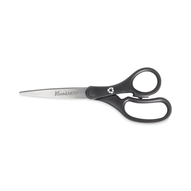 Westcott® KleenEarth Basic Plastic Handle Scissors, 8" Long, 3.25" Cut Length, Black Straight Handles, 3/Pack (ACM15585) Pack of 3