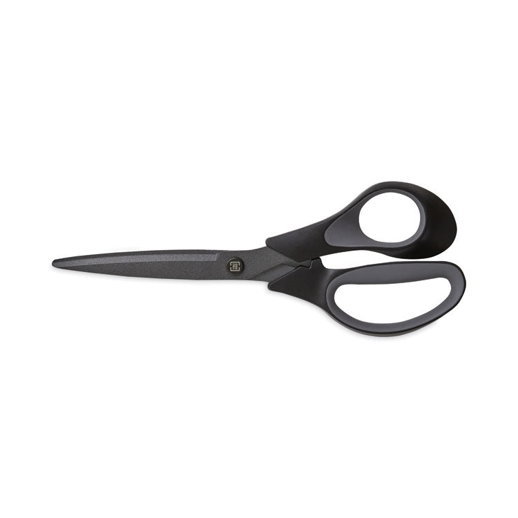 TRU RED™ Non-Stick Titanium-Coated Scissors, 8" Long, 3.86" Cut Length, Charcoal Black Blades, Black/Gray Straight Handle (TUD24380515) Each