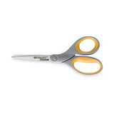 Westcott® Titanium Bonded Scissors, 8" Long, 3.5" Cut Length, Gray/Yellow Straight Handle, 3/Box (WTC17532) Each