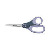 Westcott® Non-Stick Titanium Bonded Scissors, 8" Long, 3.25" Cut Length, Gray/Purple Straight Handle (ACM14910) Each