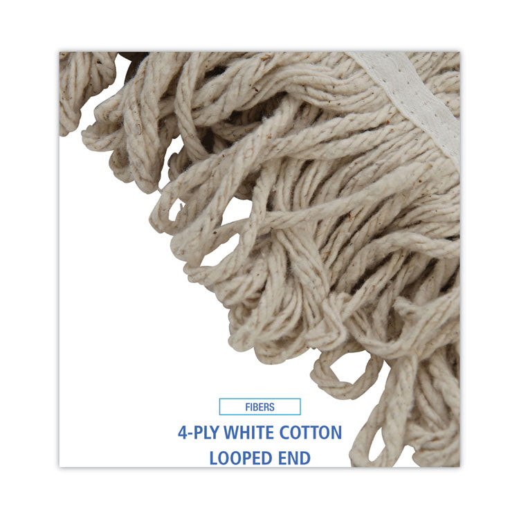 Boardwalk® Mop Head, Pro Loop Web/Tailband, Premium Standard Head, Cotton, 32-Oz., White (BWK432C) Case of 12