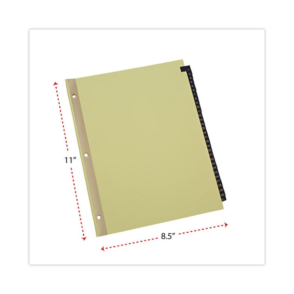 Universal® Deluxe Preprinted Simulated Leather Tab Dividers with Gold Printing, 31-Tab, 1 to 31, 11 x 8.5, Buff, 1 Set (UNV20822)