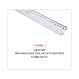 Universal® Clear Plastic Ruler, Standard/Metric, 12" Long, Clear (UNV59022)