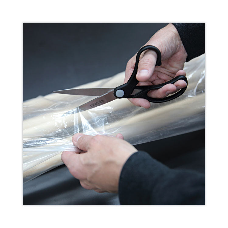 Universal® Stainless Steel Office Scissors, 8.5" Long, 3.75" Cut Length, Black Offset Handle (UNV92010) Each