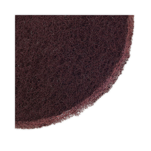 Boardwalk® Deep Scrub Pads, 16" Diameter, Maroon, 10/Carton (BWKSPP16)