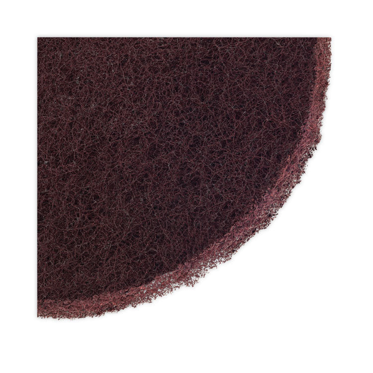 Boardwalk® Deep Scrub Pads, 16" Diameter, Maroon, 10/Carton (BWKSPP16) Case of 10