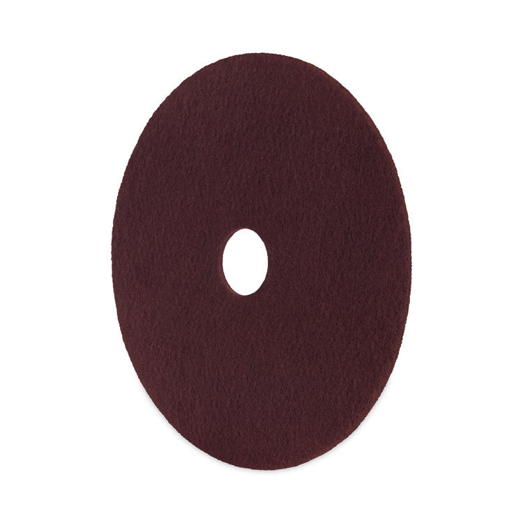 Boardwalk® Deep Scrub Pads, 16" Diameter, Maroon, 10/Carton (BWKSPP16) Case of 10