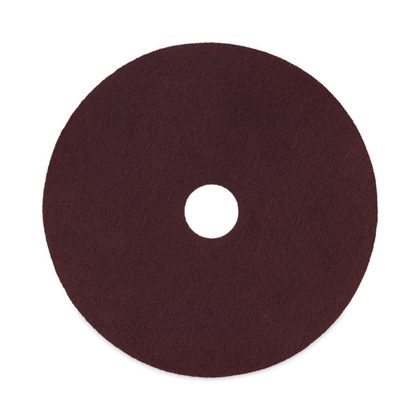 Boardwalk® Deep Scrub Pads, 16" Diameter, Maroon, 10/Carton (BWKSPP16)