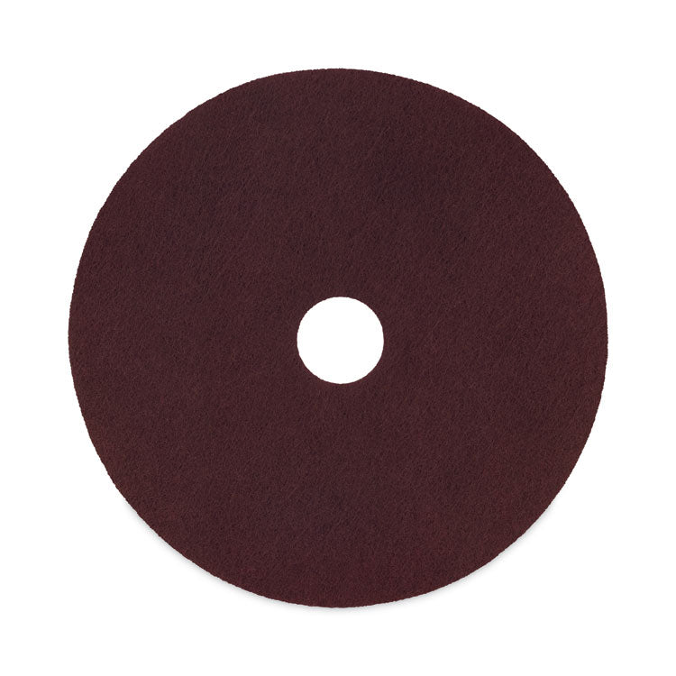 Boardwalk® Deep Scrub Pads, 16" Diameter, Maroon, 10/Carton (BWKSPP16) Case of 10