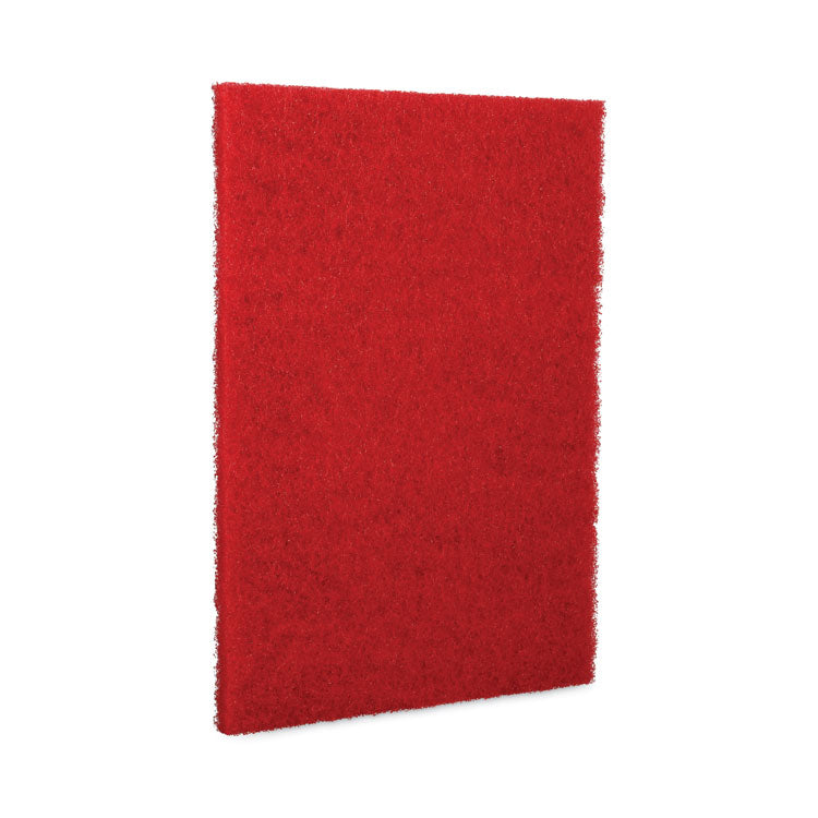 Boardwalk® Buffing Floor Pads, 28 x 14, Red, 10/Carton (BWK402814RED)