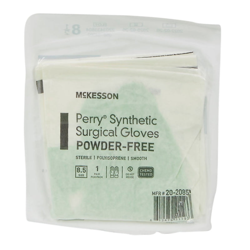 McKesson Perry® Performance Plus Surgical Glove Size 8.5 Sterile Polyisoprene Standard Cuff Length Smooth Green Chemo Tested (1044725_BX) 50/BX