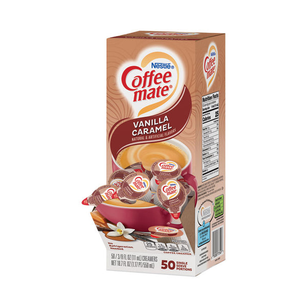 Coffee mate® Liquid Coffee Creamer, Vanilla Caramel, 0.38 oz Mini Cups, 50/Box, 4 Boxes/Carton, 200 Total/Carton (NES79129CT)