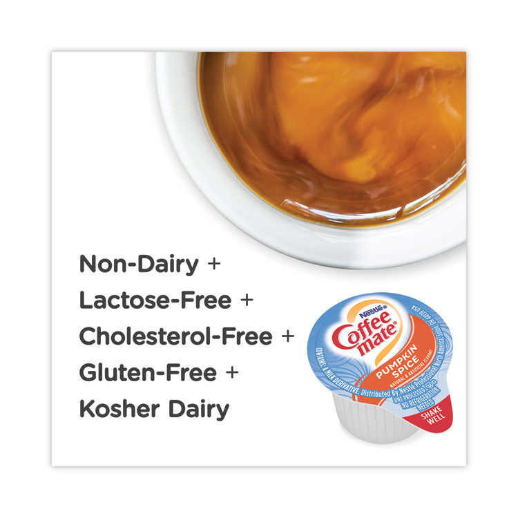 Coffee mate® Liquid Coffee Creamer, Pumpkin Spice, 0.38 oz Mini Cups, 50/Box, 4 Boxes/Carton, 200 Total/Carton (NES75520CT) Case of 200