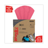 WypAll® X80 Cloths, HYDROKNIT, POP-UP Box, 8.34 x 16.8, Red, 80/Box, 5 Box/Carton (KCC05930)