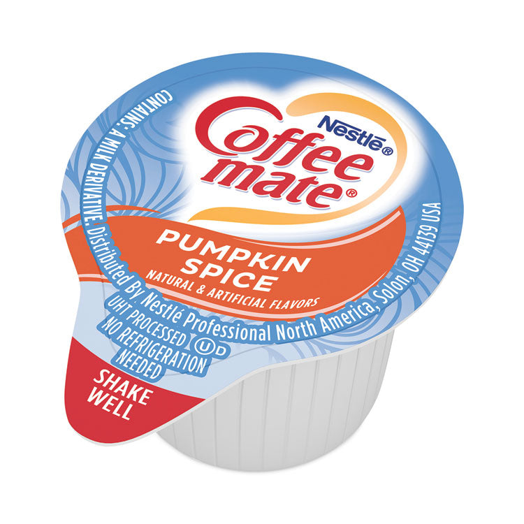 Coffee mate® Liquid Coffee Creamer, Pumpkin Spice, 0.38 oz Mini Cups, 50/Box, 4 Boxes/Carton, 200 Total/Carton (NES75520CT) Case of 200