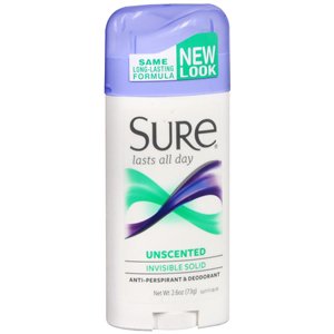 Sure® Antiperspirant / Deodorant Solid 2.6 oz. Unscented (835475_EA) 1/EA