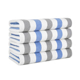 Hospeco® Cabo Cabana Beach Towel 30x70 Grey/Navy, 4/Pack (CABOCABANA-GY/NV) Pack of 4