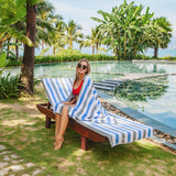 Hospeco® Cabo Cabana Chaise Cover 30x85 Grey/Navy, Pack of 2 (CC-CABOCABANA-GY/NV) Pack of 2