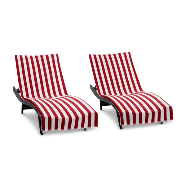 Arkwright Home California Cabana Chaise Cover 30x85 Red (2/Pack) (P-CC-CABANA-RD) 2/PK