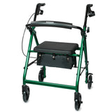 McKesson 4 Wheel Rollator Green Adjustable Height / Folding Aluminum Frame (1065265_EA) 1/EA