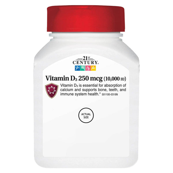 21st Century® Vitamin Supplement Vitamin D 2,000 IU Strength Tablet 110 per Bottle (852701_BT) 1/BT
