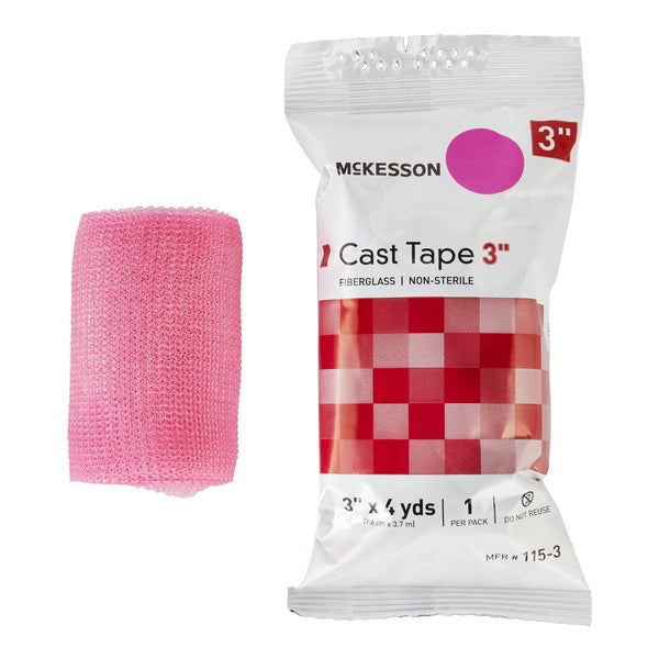 McKesson Cast Tape 3 Inch X 12 Foot Fiberglass Pink (733696_BX) 10/BX
