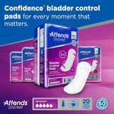 Attends® Discreet Maximum Bladder Control Pad 13 Inch Length Heavy Absorbency Polymer Core One Size Fits Most (1039117_BG) 20/BG