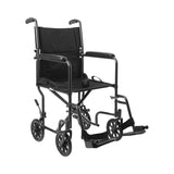 McKesson Transport Chair 19 Inch Seat Width Full Length Arm Swing-Away Footrest Steel Frame with Silver Vein Finish (1065255_EA) 1/EA