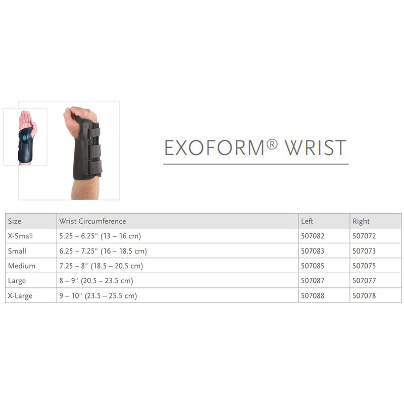 Ossur® Exoform® Wrist Brace Aluminum / Plastic Left Hand Black Small (536482_EA) 1/EA