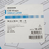 McKesson Sterilization Wrap Blue 36 X 36 Inch Single Layer Cellulose Steam / EO Gas (1156175_BX) 1/BX
