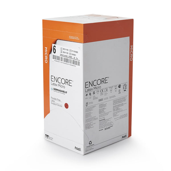 ENCORE® Latex Micro Surgical Glove Size 6 Sterile Latex Standard Cuff Length Micro-Textured Brown Chemo Tested (362175_CS) 200/CS