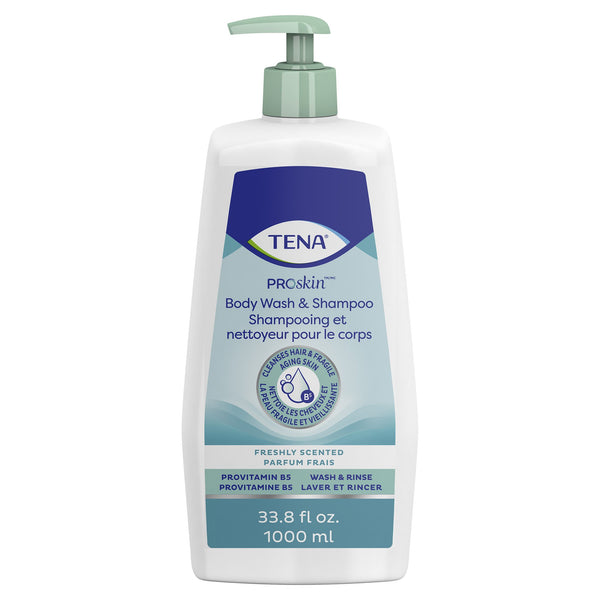 TENA® ProSkin™ Shampoo and Body Wash 33.8 oz. Pump Bottle Unscented (931619_CS) 8/CS