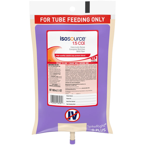 Isosource® 1.5 Cal Tube Feeding Formula Unflavored Liquid 1000 mL Ready to Hang Prefilled Container (693715_CS) 6/CS