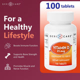 Geri-Care® Vitamin Supplement Vitamin D3 1,000 IU Strength Tablet 100 per Bottle (866980_BT) 1/BT