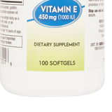 McKesson Brand Vitamin Supplement Vitamin E 1,000 IU Strength Softgel 100 per Bottle (689191_BT) 1/BT