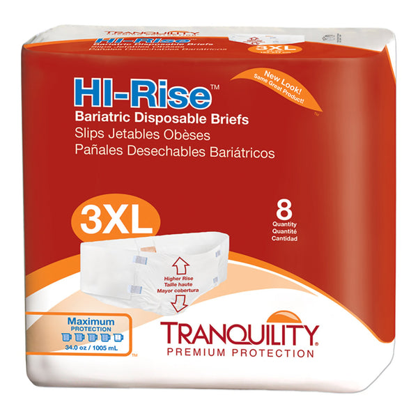 Tranquility® HI-Rise™ Bariatric Unisex Adult Incontinence Brief 3X-Large Disposable Heavy Absorbency (722309_CS) 32/CS