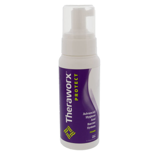 Theraworx® Protect Advanced Hygiene and Barrier System Rinse-Free Skin Cleanser with Silver Foaming 7.1 oz. Pump Bottle Lavender Scent (798262_EA) 1/EA