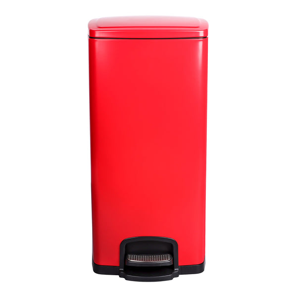 McKesson Trash Can 32 Quart / 8 gal. Red Metal Square (1223682_EA) 1/EA