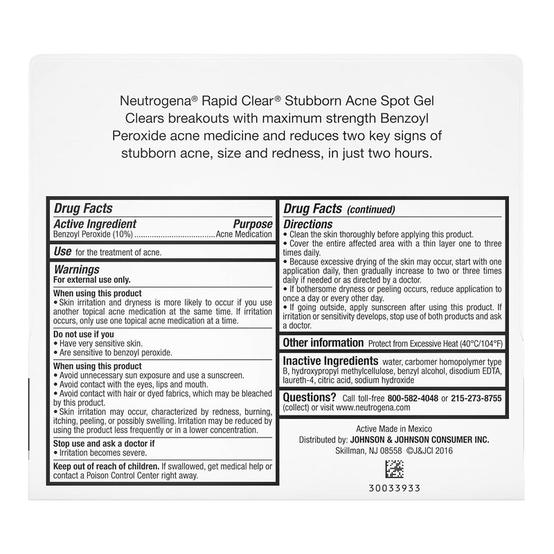 Neutrogena® Rapid Clear Acne Treatment 1 oz. Gel (1250875_EA) 1/EA