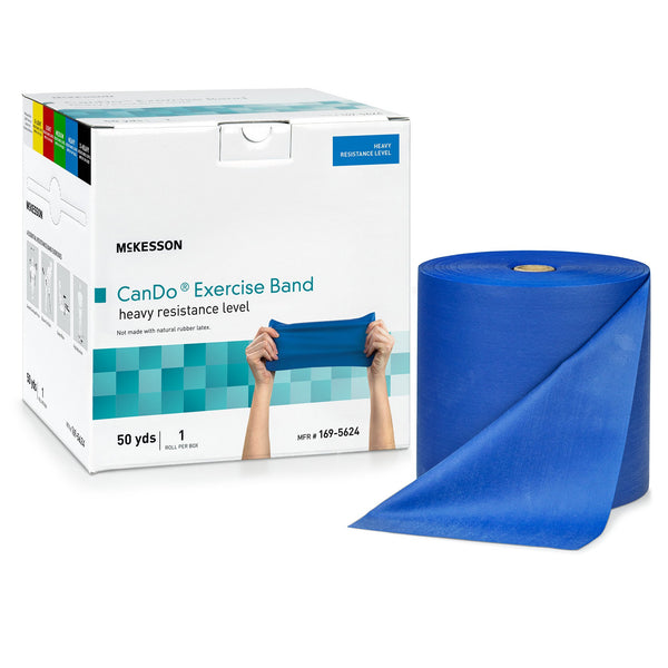 McKesson CanDo® Exercise Resistance Band Blue 5 Inch X 50 Yard Heavy Resistance (1199539_EA) 1/EA