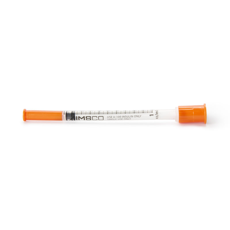 AIMSCO® Standard Insulin Syringe with Needle 1 mL 1/2 Inch 28 Gauge NonSafety Ultra Thin Wall (1182679_CS) 500/CS
