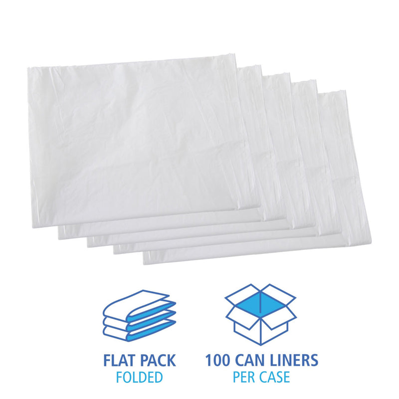 Boardwalk® Trash Bag 60 gal. White LLDPE 0.70 mil 38 X 58 Inch Star Seal Bottom Flat Pack (1190907_CS) 100/CS