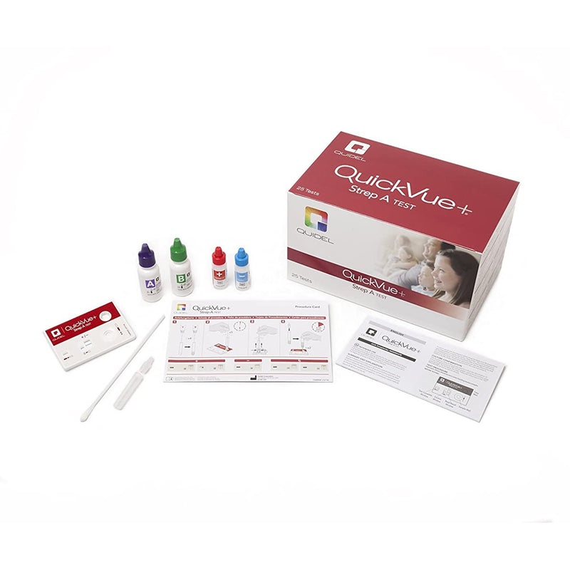 QuickVue+® Strep A Respiratory Test Kit Strep A Test 25 Tests CLIA Non-Waived (447290_KT) 25/KT